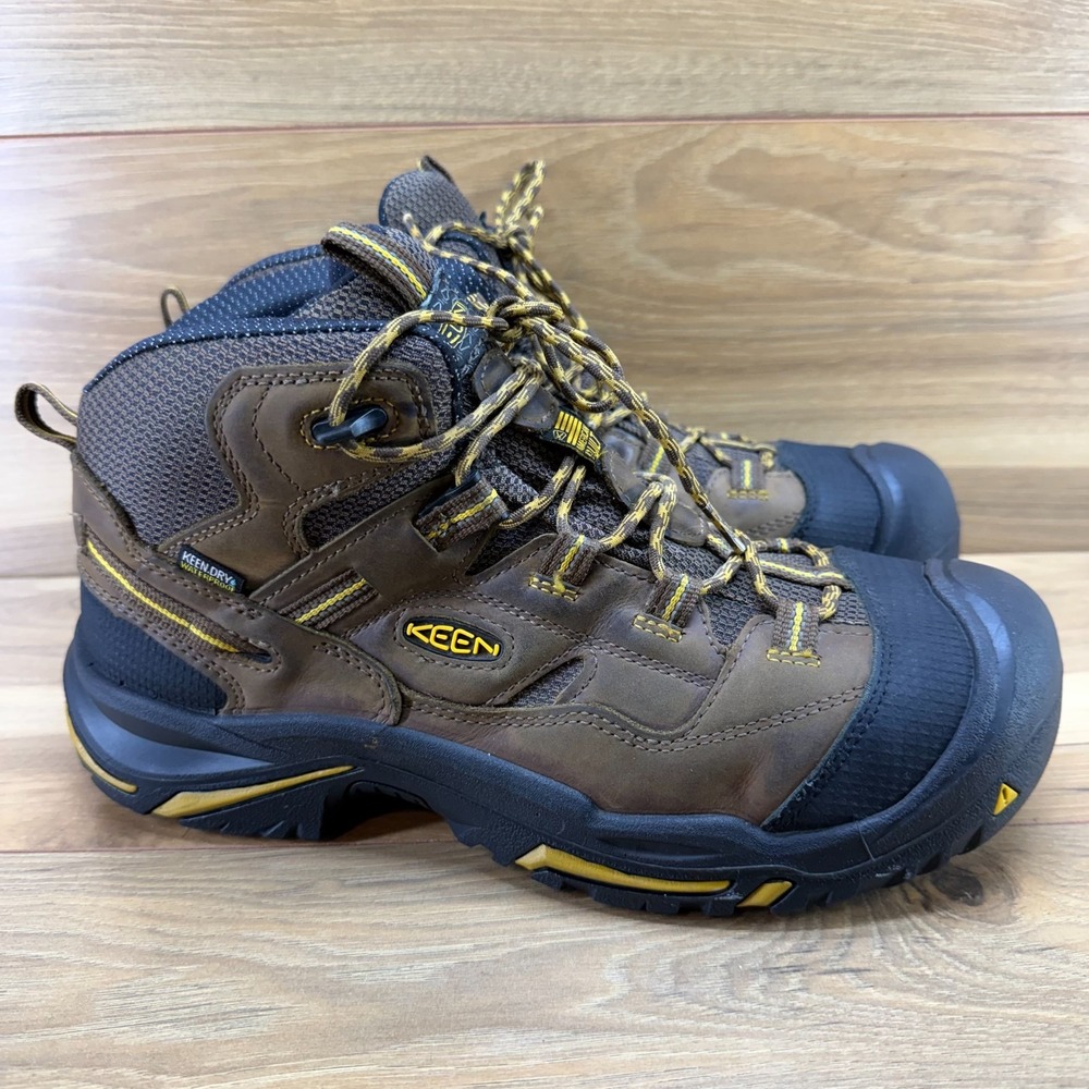 KEEN Utility Braddock Mid Waterproof Boot Steel Toe Mens 11.5 D Brown Leather